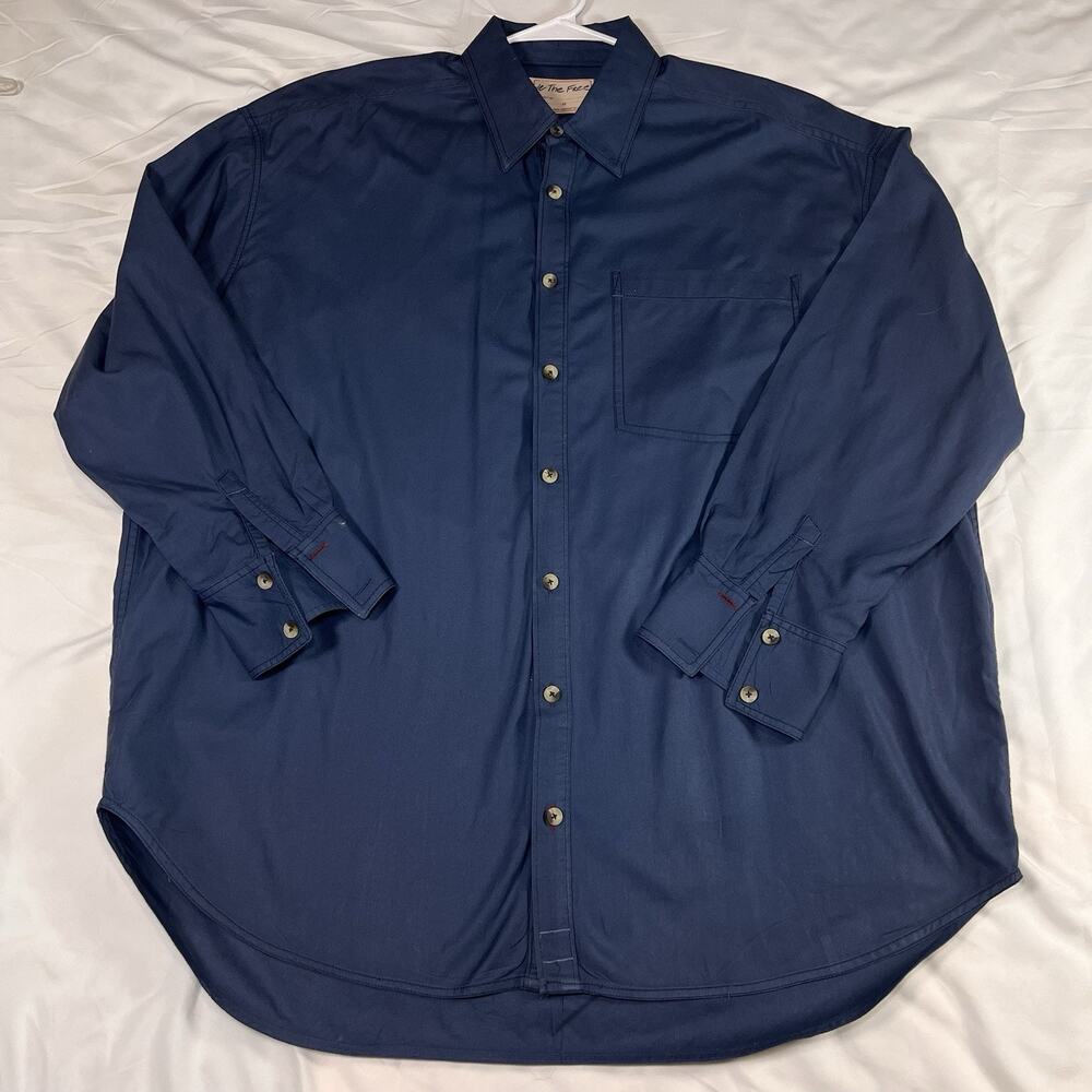 We The Free Shirt Men’s Size M Blue Button Down Long Sleeve 100% Cotton Preppy